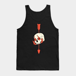 FLAMING SKULL WITH AN ARROW Tank Top